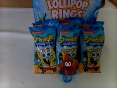 Sponge Bob Squarepants lollipop rings. 18 count 3 flavors ( Buy 2 for 1 Price )