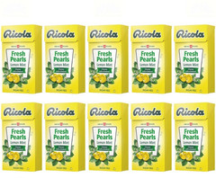 New 10 Packs X Ricola Fresh Pearls Lemon Mint 25g Sugar-Free Chewy Mints