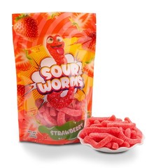 FirstChoiceCandy Gummy Worms, Sweet and Sour, Multi Flavors, 4 oz ( Pack Of 6 )