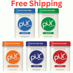 PUR Mints Aspartame Free Mints Made with Xylitol Sugar Free Variety Pack, 5Pack