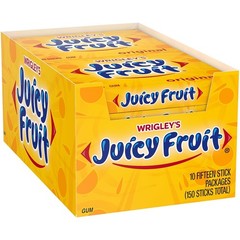 Juicy Fruit Original Gum 10 Pack 15 Pieces Each Bubble Chewing Gum Fresh