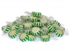 Arcor Spearmint Premium Hard Candy, Green White Center Mint Starlight Candies |