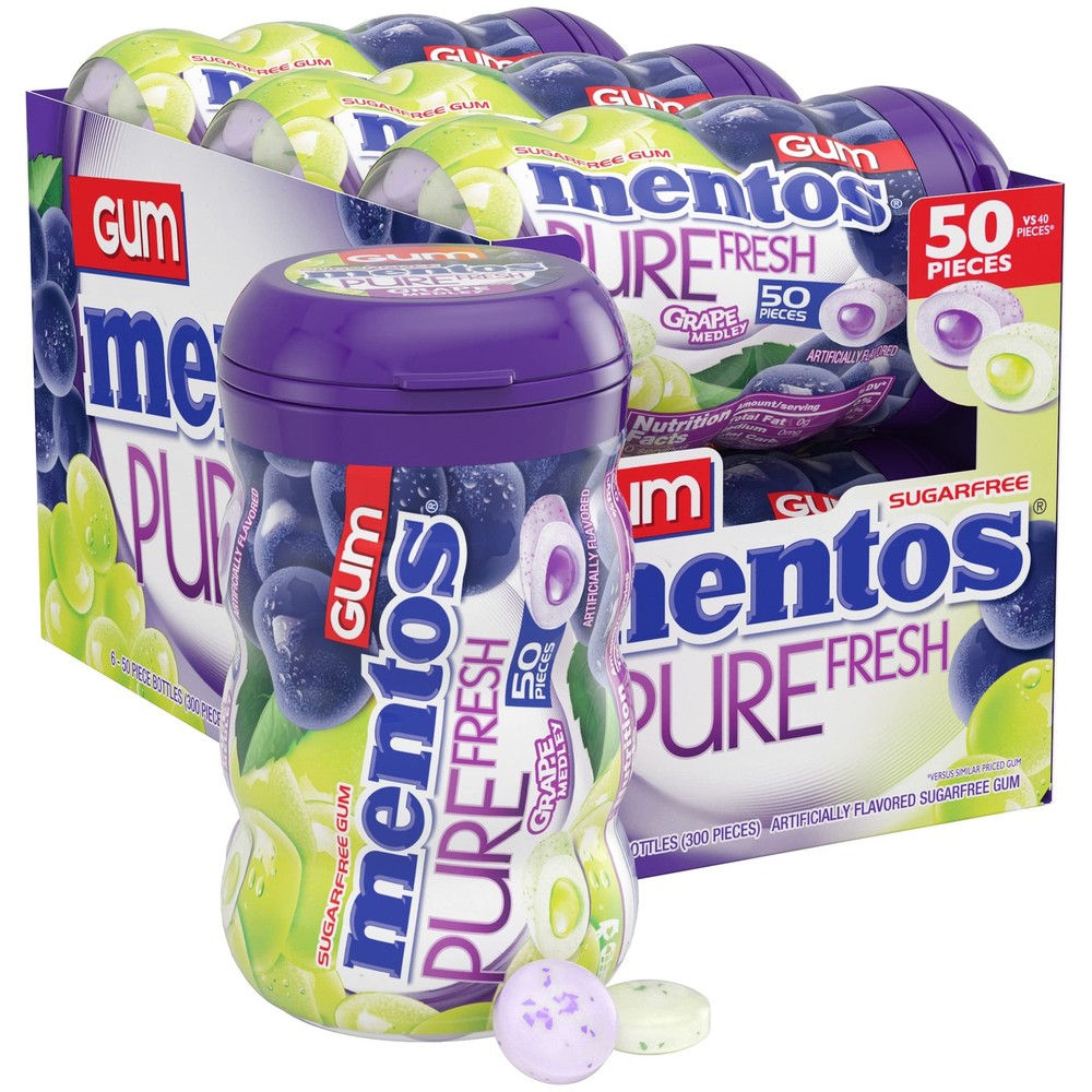 Sugar-Free Chewing Gum with Xylitol Grape Medley 50 Pieces Bulk Pack
