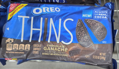 NEW OREO THINS FLAVOR CHOCOLATE GANACHE CREME SANDWICH COOKIES 12.33 OZ (349g)
