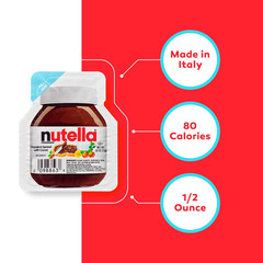 Nutella Mini Cups – 20 Single Serve Snack Packs (0.52 oz Each) + 20 Wooden Spoon
