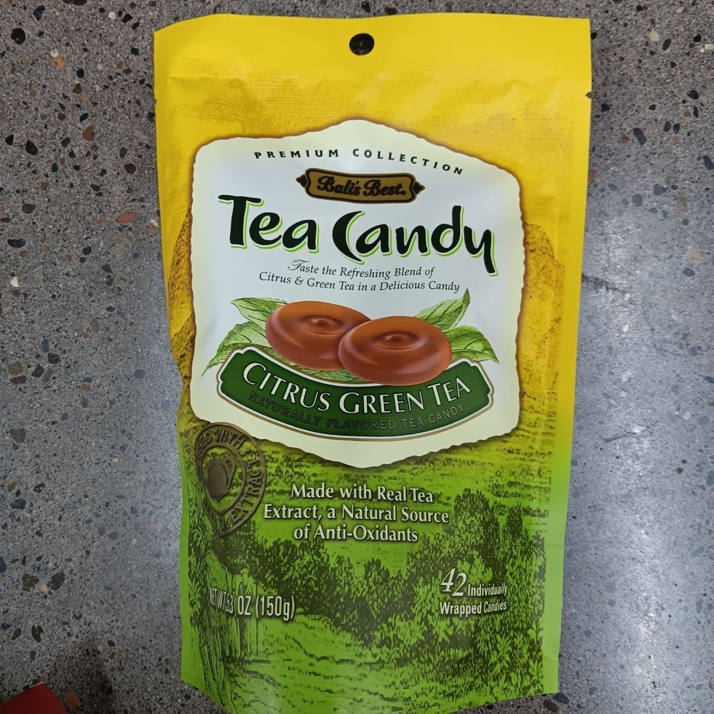 Balis Best Citrus Green Tea Candy 42 Pieces 5.3 Oz Real Tea Extract from Java