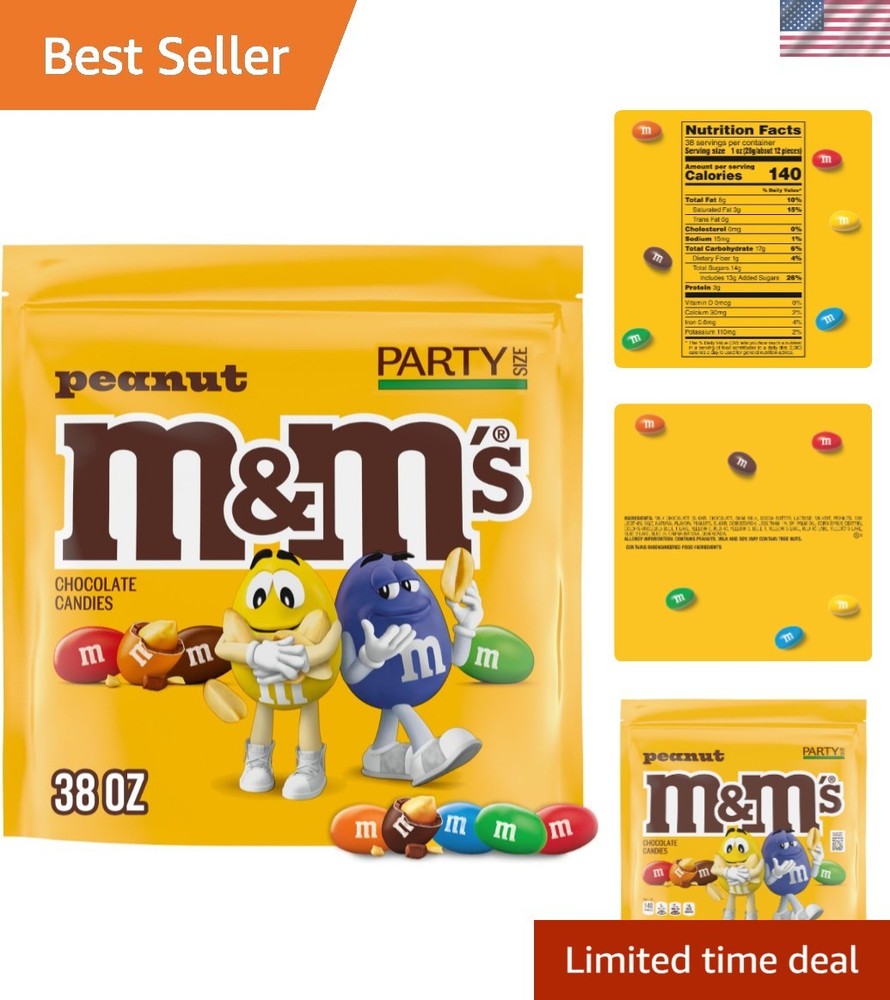 Party-Sized 38 oz Resealable Bag of Milk Chocolate Peanut Candies for Sharing