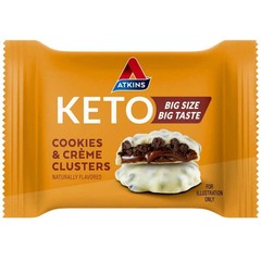 Atkins Keto Cookies & Crème Clusters, Gluten Free, High Fiber, Low Carb, 8 Count