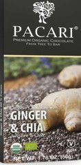 Pacari Ginger & Chia Chocolate Bar – 1.76 oz. 50 g.