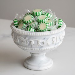 Arcor Spearmint Premium Hard Candy, Green White Center Mint Starlight Candies |