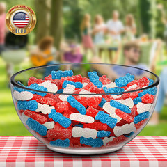 Red, White & Blue Soft & Chewy Gummy Candy, Bulk Candy, 1.8 Lb ⭐️⭐️⭐️⭐️⭐️
