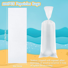 MAQIHAN 100 Ice Candy Plastic Bags – 4X12 Bolsas Para Bolis De Hielo Mexicanos F