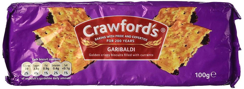 Crawford’s Garibaldi Biscuits 100g 3.52 Ounce (Pack of 12), Golden, Brown