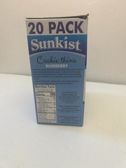 One Box SUNKIST Cookie Thins Blueberry 100 Calories -20-0.74oz
