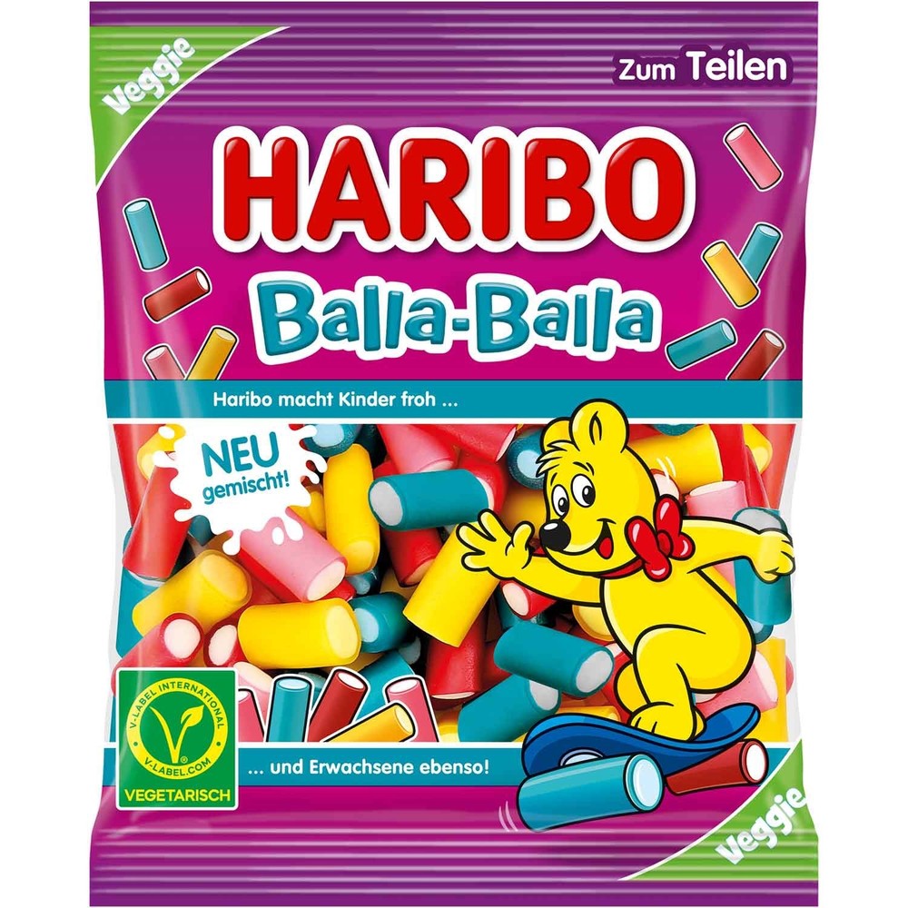 Haribo BALLA BALLA European gummies -160g -VEGETARIAN- FREE SHIP