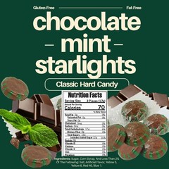 SweetGourmet Classic Chocolate Mint Starlight Hard Candy, Individually Wrapped,