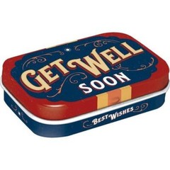Nostalgic-Art – Retro Tin Pill Box with Mint Candy – Get Well Soon