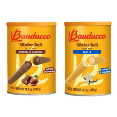 Wafer Rolls, Variety Pack with 2 Chocolate & 1 Vanilla Wafer Rolls Filled with C