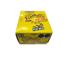 Bubbaloo Platano Banana Bubble Gum Liquid Center Mexican Candy 47ct Box