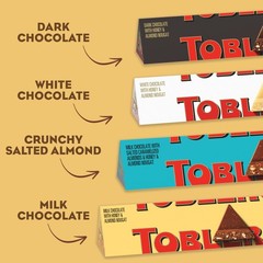 TOBLERONE Assorted Chocolate Bars Variety Pack (Milk, Dark, White, & Salted Cara