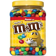 M&MS Peanut Chocolate Candy Pantry Size Plastic Jar (62 oz.)