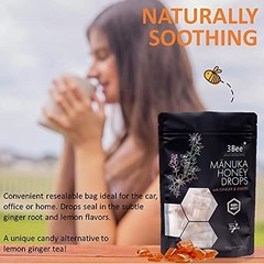 3Bee Manuka Honey Drops 400+ MGO with Ginger Lemon
