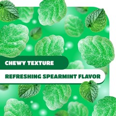 Spearmint Leaves Jelly Candy – 2 Pound Bulk Bag – Classic Spearmint Candy