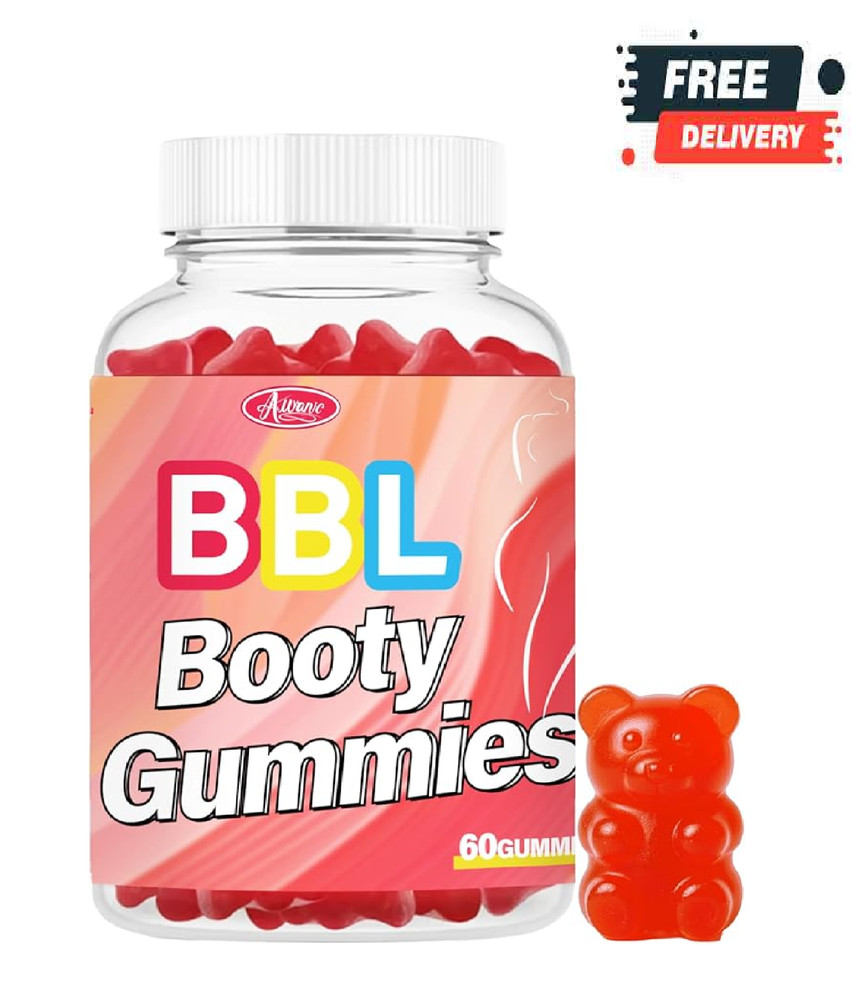 60 Counts BBL Gummies for Bigger Butt Growth and Hips, Herbal Extracts for Women