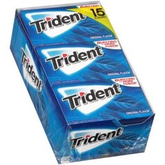 New Trident Original Flavor Sugar Free Gum 15 Packs (168 Pieces Total)