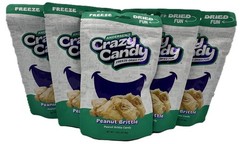 5PK Freeze Dried Peanut Brittle Crazy Candy Buttery Crunchy Treat Exp 10/26