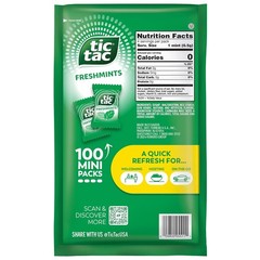 Tic Tac Freshmints Bulk Bag – 100 Mini Packs (4 Mints Each), Share-Size 6.7 Oz