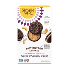 Simple Mills Cocoa Cashew Crème Sandwich Cookies 6.7 oz Gluten‑Free Vegan 1 pk