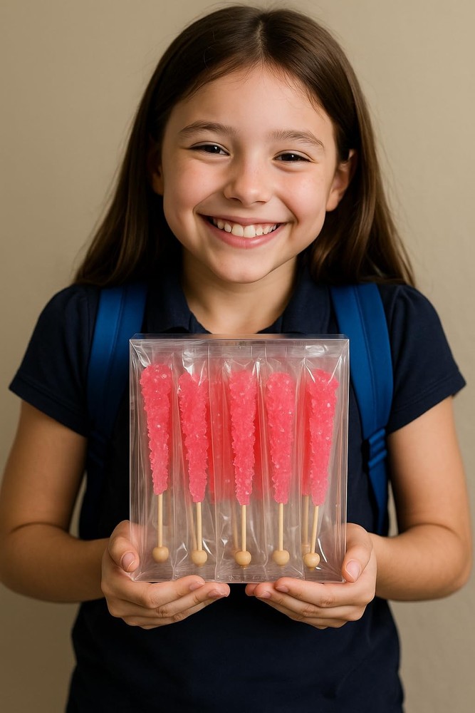 Classic Rock Candy Sticks, Sugar Crystal Lollipops, 12 Count (Pack of 1)
