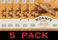 Nonni’s Bakery SALTED CARAMEL Biscotti Nonnis Real Milk Chocolate 6.72 oz 5 PACK