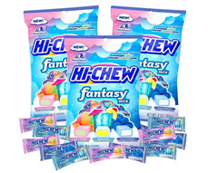 Hi Chew Fantasy Mix-Rainbow Sherbet,Blue Hawaii, Blue Raspberry 3oz(Three Pack)