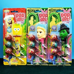 (3) SpongeBob & Wicked The Movie Glinda Elphaba Pop Ups! Flix Candy Lollipop LOT