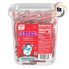 1x Tub Brach’s Mint Flavored Peppermint Mini Candy Canes | 260 Count | 39.9oz