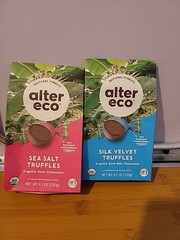2x Alter Eco Asst Sea Salt & Silk Velvet Truffles Organic Dk Chocolate