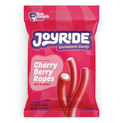 Joyride Cherry Berry Ropes Candy Low Sugar Soft Chewy Snack 3.5oz Bag