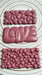 3 Ruby chocolate bar uniq design Love collection made in LA, Belgian Chocolate.