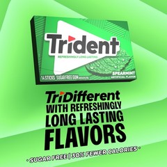 Trident Spearmint Sugar-Free Chewing Gum, 12 14 Count (Pack of 12), 12 packs