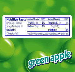 Mentos Chewy Candy (Green Apple) 14 Pieces Per Roll, 15 Count Party Pack