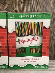 Two 12 Count Packs- 24 Total Spangler Cherry Candy Canes Fresh