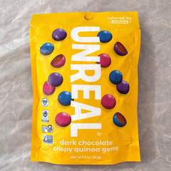 UNREAL Dark Chocolate Crispy Quinoa Gems Candy Pack of 2 Gluten Free 5oz