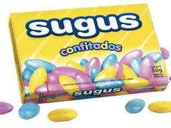 Caramelo duro Sugus Confitados con interior blando, caja de 50 g (paquete de 3)