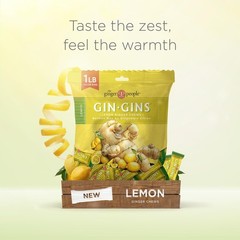 GIN GINS Lemon Ginger Chews – Natural Fresh Ginger Candy by – Individually Wr…