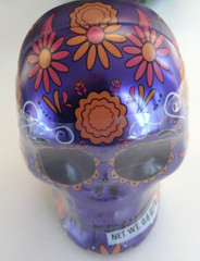 NEW 2 SUGAR SKULL Metal Tin w/ SMARTIES Candy Halloween Day Of The Dead Colorful