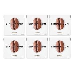 Simply Gum Chewing Coffee 6 Pack Natural Organic Kosher Aspartame Free Mint GMO