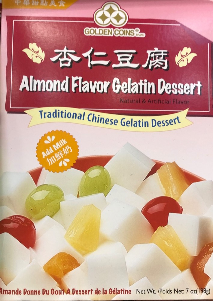 Golden Coins Traditional Chinese Gelatine Dessert Mix Almond Coconut Flavor
