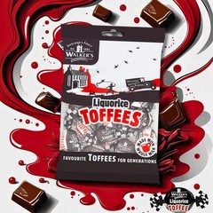 Walkers Nonsuch Liquorice Toffees Bag 5.29 Oz 5.3 Ounce (Pack of 2), Black